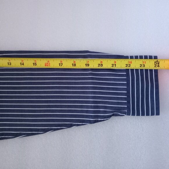 Ben Sherman Men's Button Up Shirt Indigo Blue/White Long Sleeve Striped Size M - Picture 7 of 9